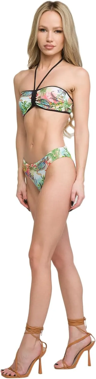 ROBERTO CAVALLI Floral Printed Two Piece V-Neck Bikini Set- for Womens
