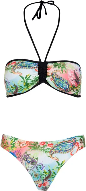 ROBERTO CAVALLI Floral Printed Two Piece V-Neck Bikini Set- for Womens