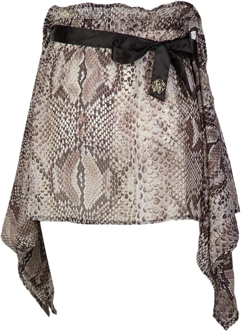 ROBERTO CAVALLI Phyton Printed Chiffon Cover Up Skirt- for Womens