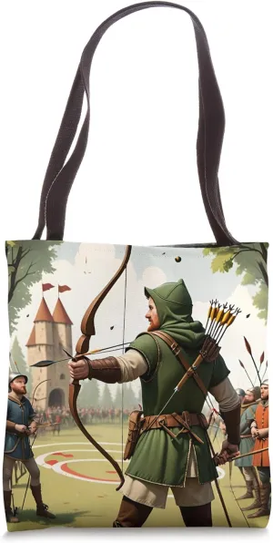 Robin Hood at The Archery Competition in Nottingham Tote Bag