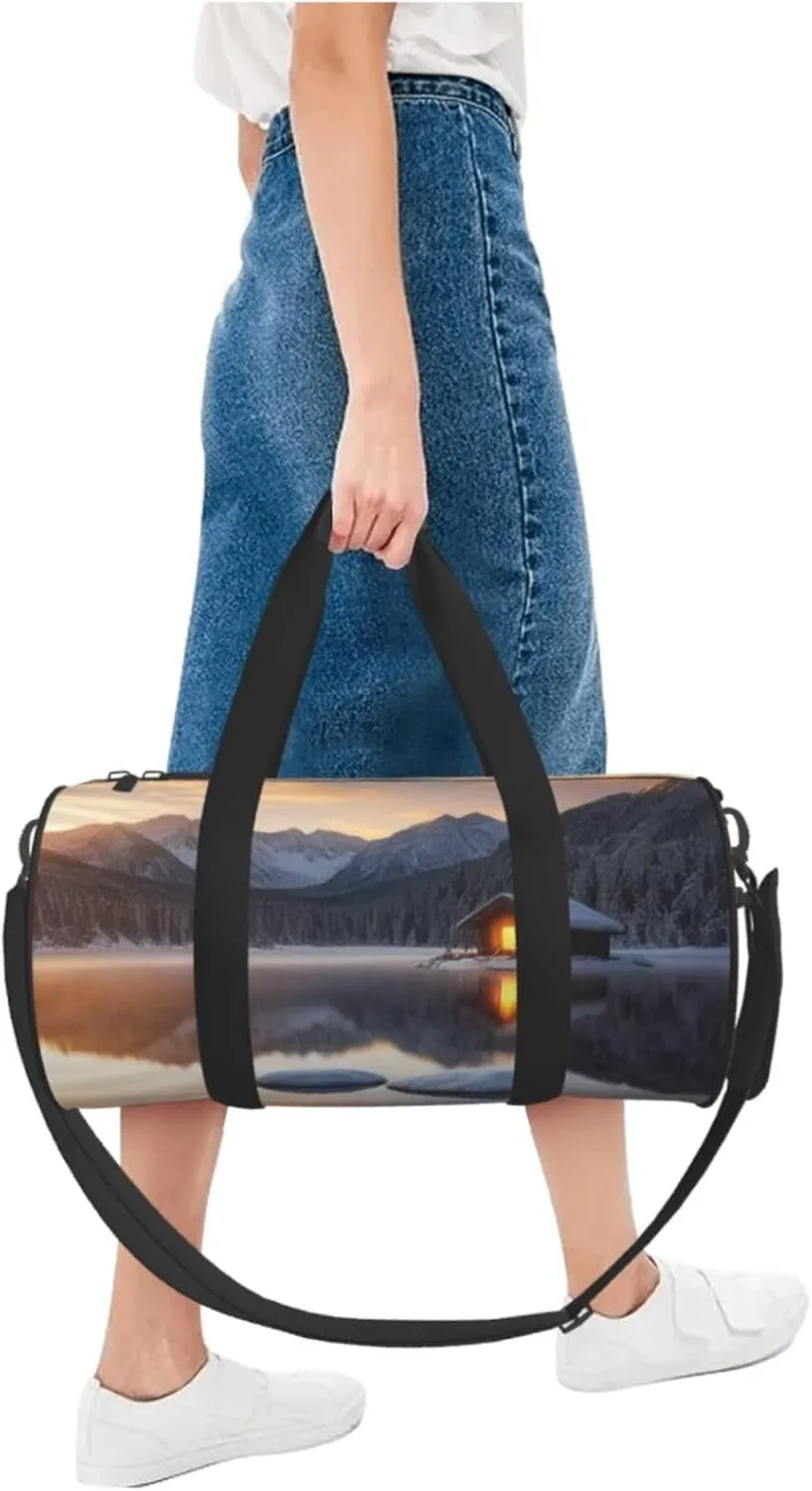 Sacred Silence Printed Travel Bag,Round Personal Item Storage bag,Foldie Duffel Bag for Traveling Vacation,Fitness,Sports