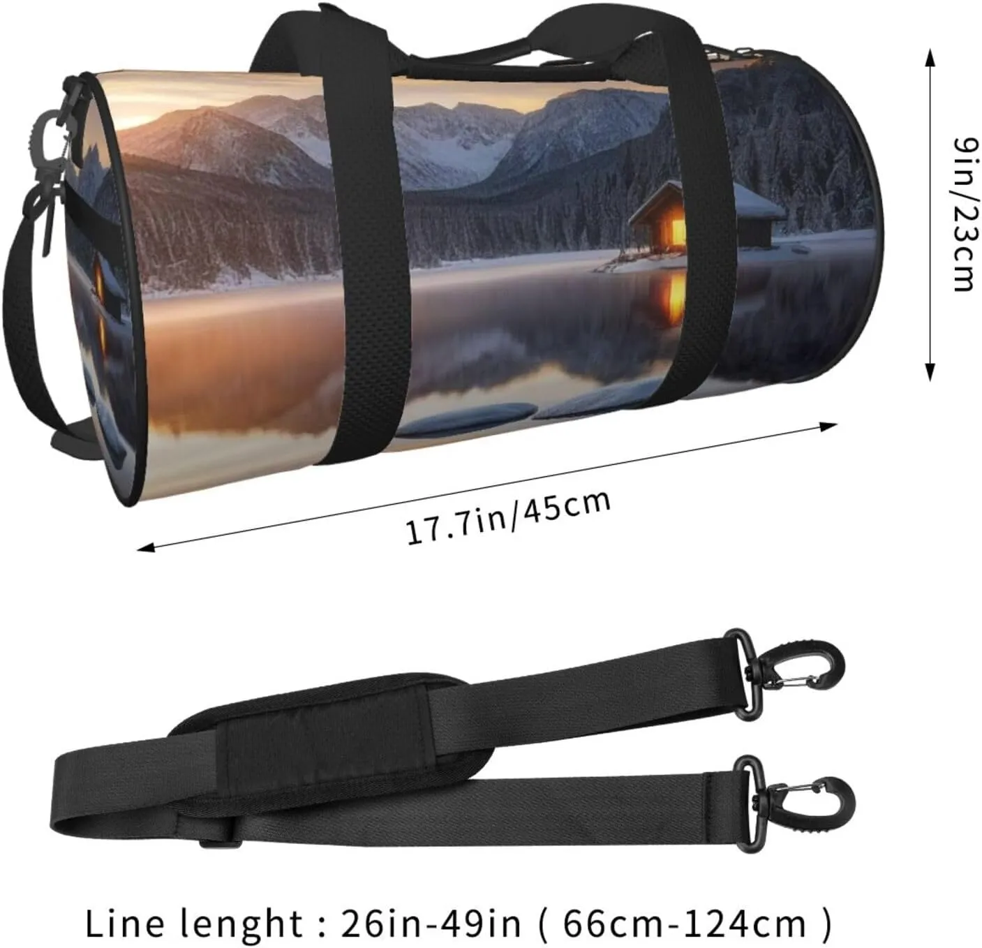 Sacred Silence Printed Travel Bag,Round Personal Item Storage bag,Foldie Duffel Bag for Traveling Vacation,Fitness,Sports
