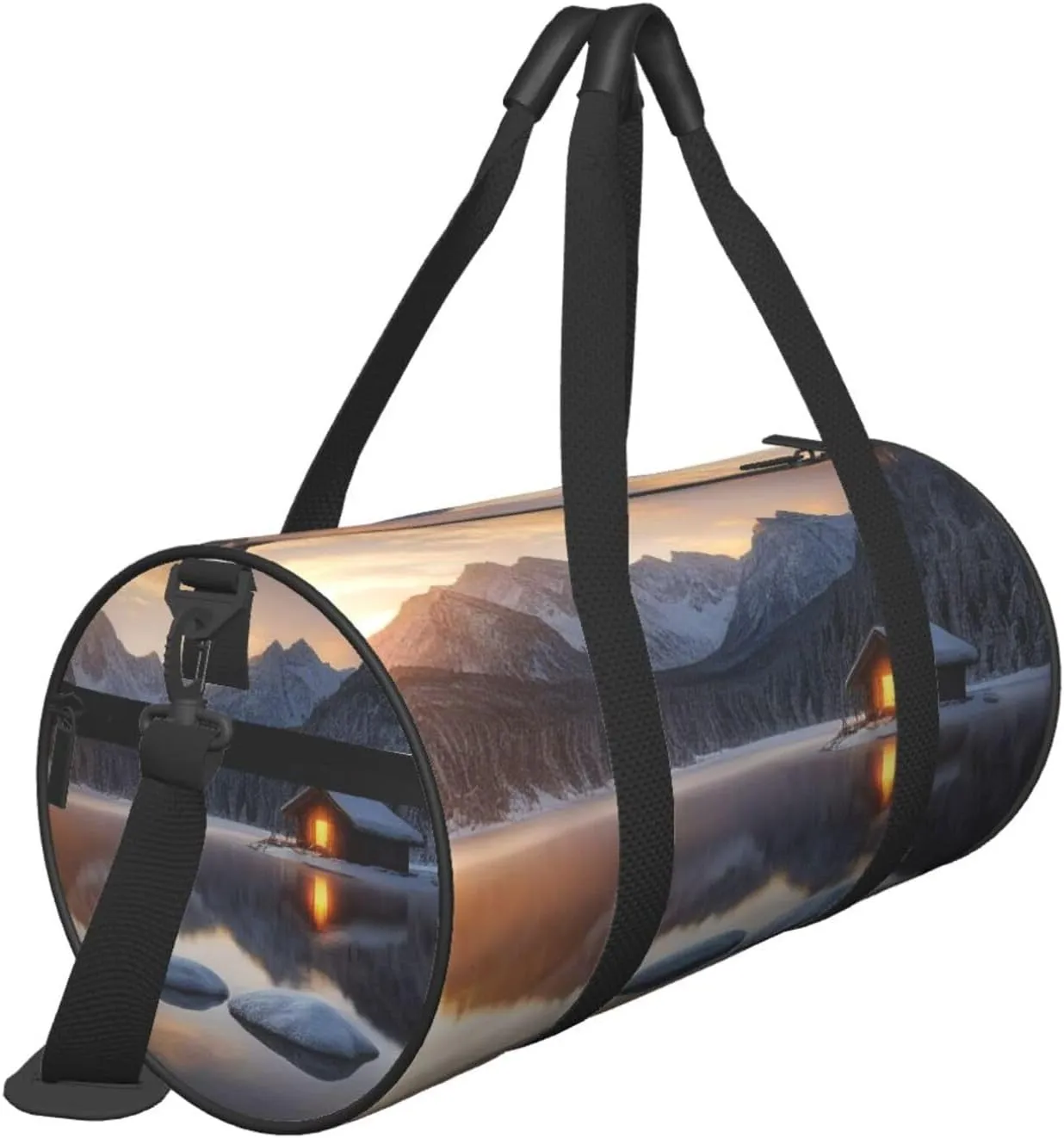 Sacred Silence Printed Travel Bag,Round Personal Item Storage bag,Foldie Duffel Bag for Traveling Vacation,Fitness,Sports