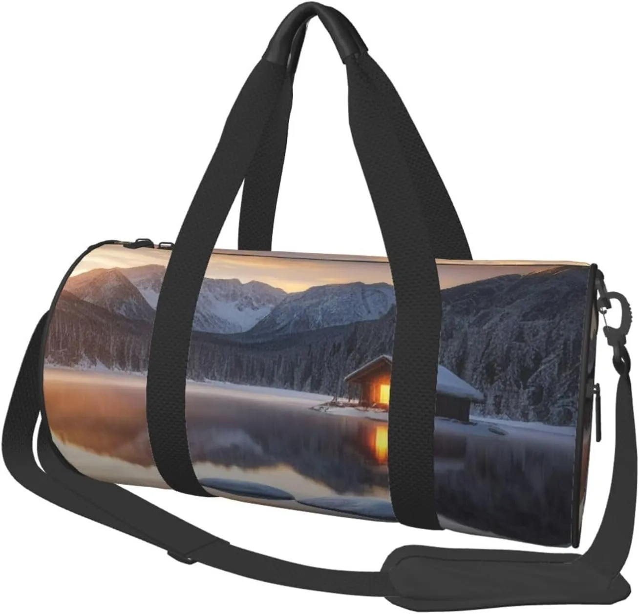 Sacred Silence Printed Travel Bag,Round Personal Item Storage bag,Foldie Duffel Bag for Traveling Vacation,Fitness,Sports