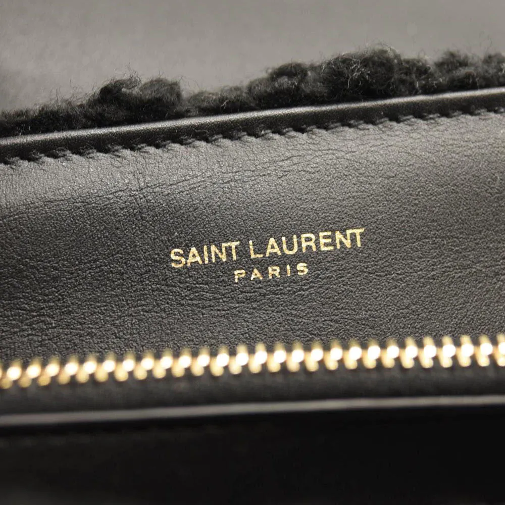 SAINT LAURENT Loulou Medium YSL Shearling Shoulder Bag