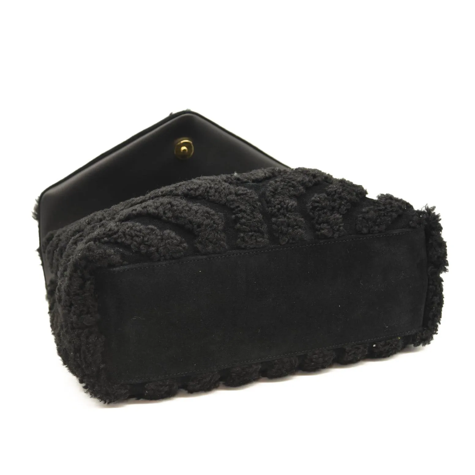 SAINT LAURENT Loulou Medium YSL Shearling Shoulder Bag