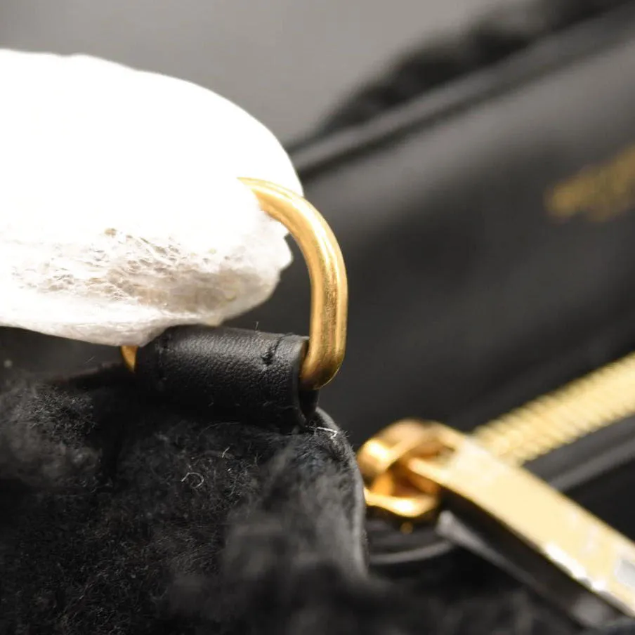 SAINT LAURENT Loulou Medium YSL Shearling Shoulder Bag