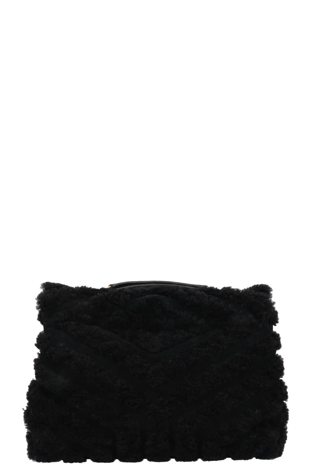SAINT LAURENT Shearling Loulou Medium Black