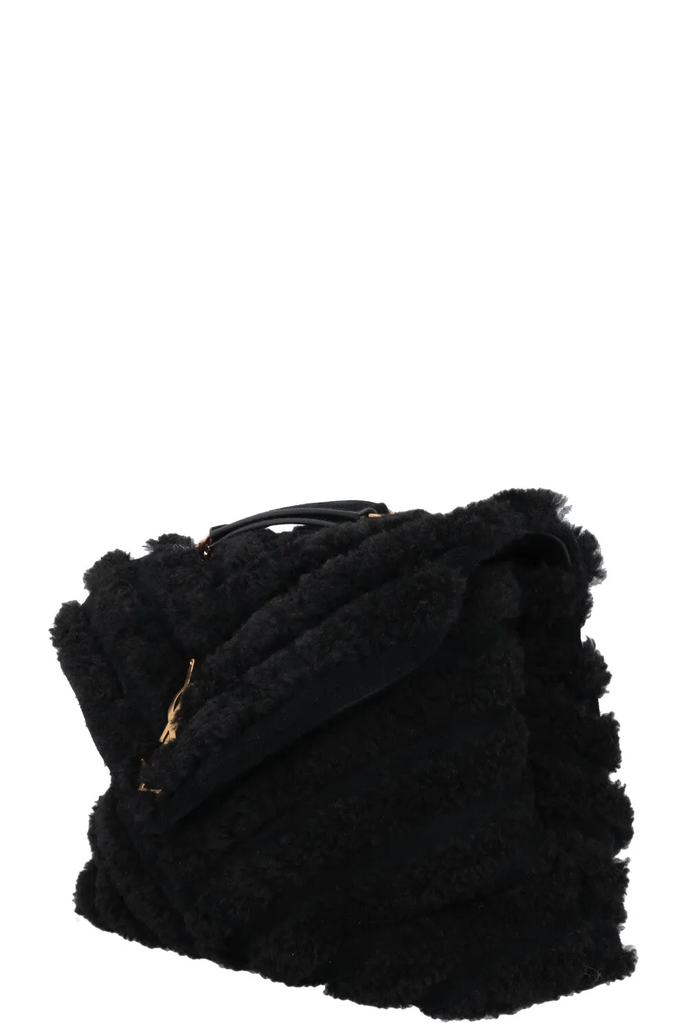 SAINT LAURENT Shearling Loulou Medium Black