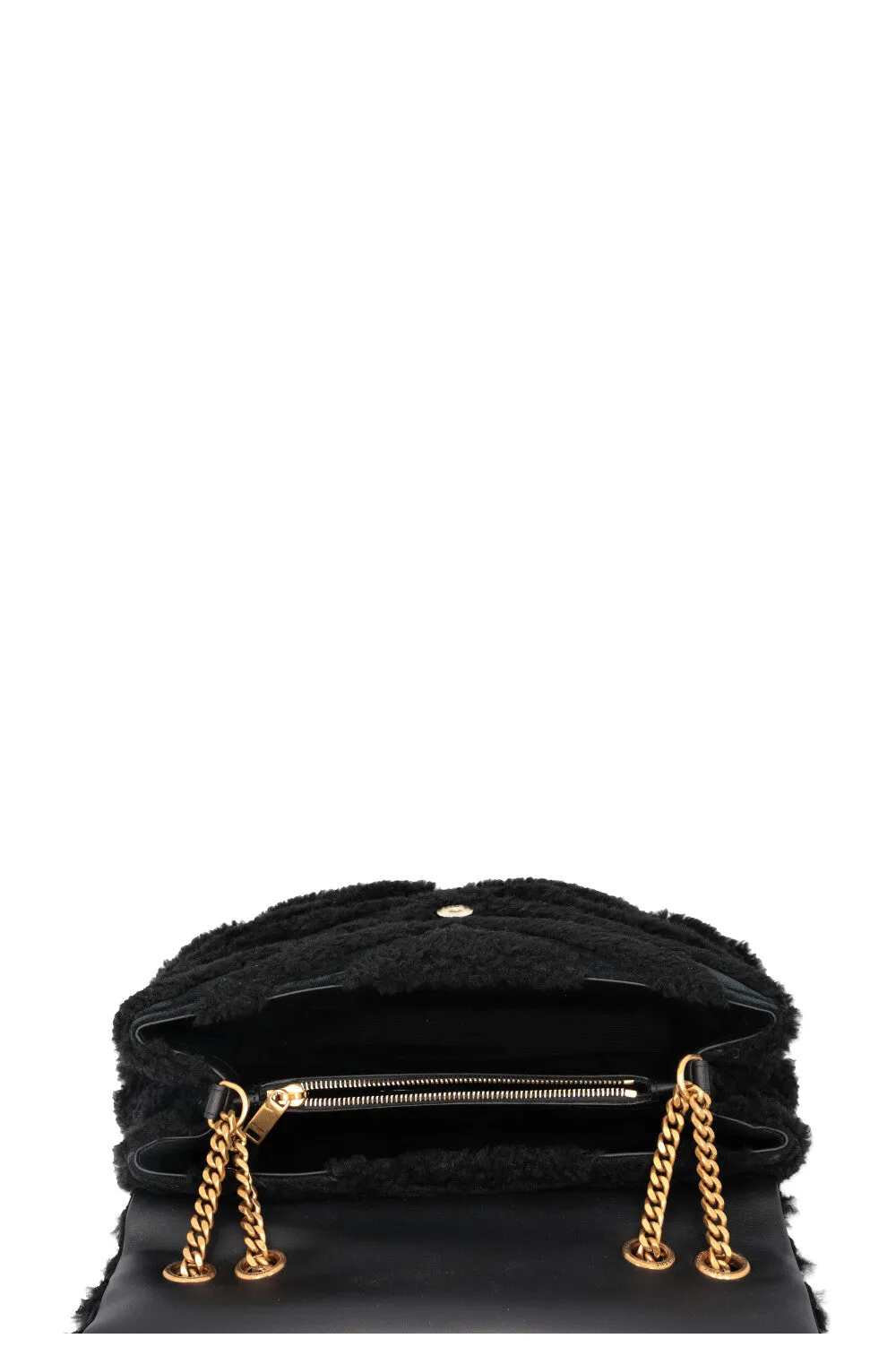 SAINT LAURENT Shearling Loulou Medium Black