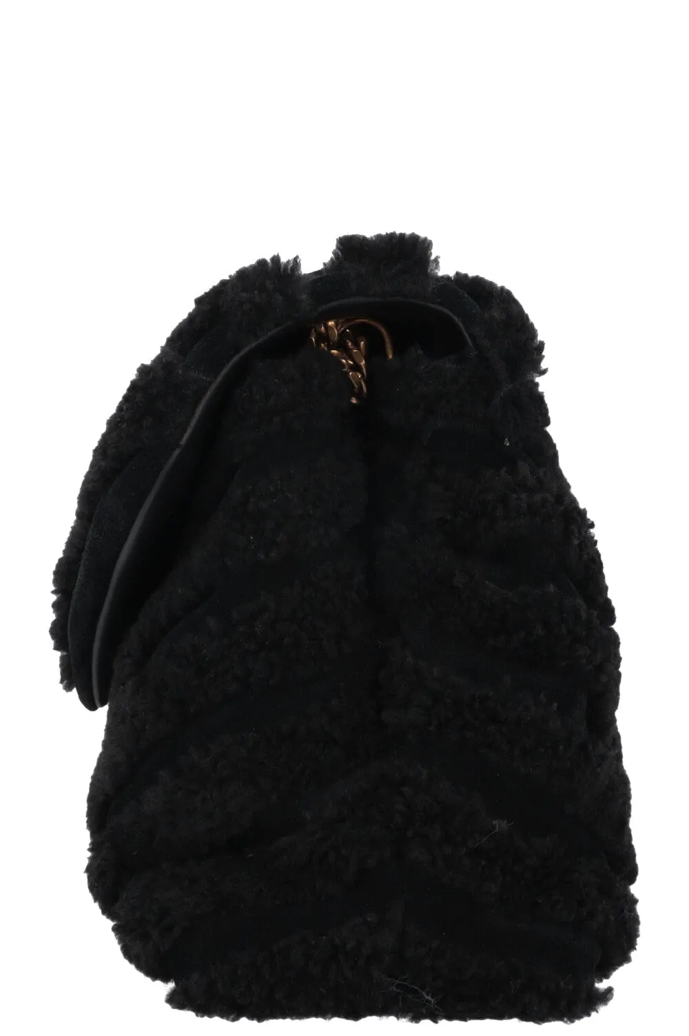 SAINT LAURENT Shearling Loulou Medium Black