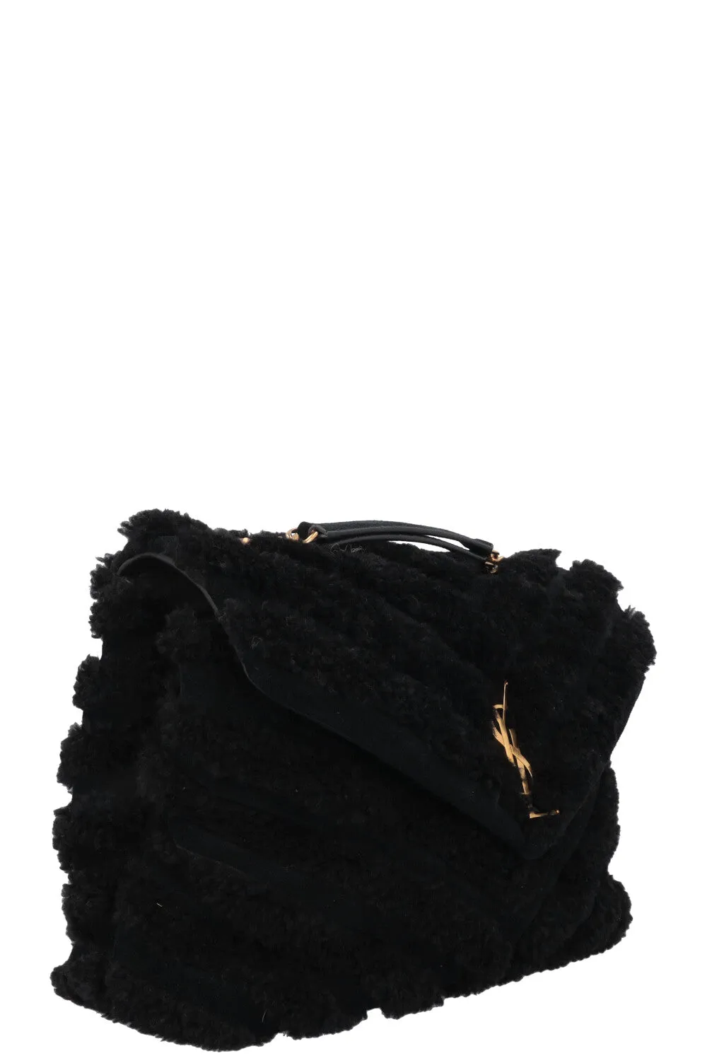 SAINT LAURENT Shearling Loulou Medium Black