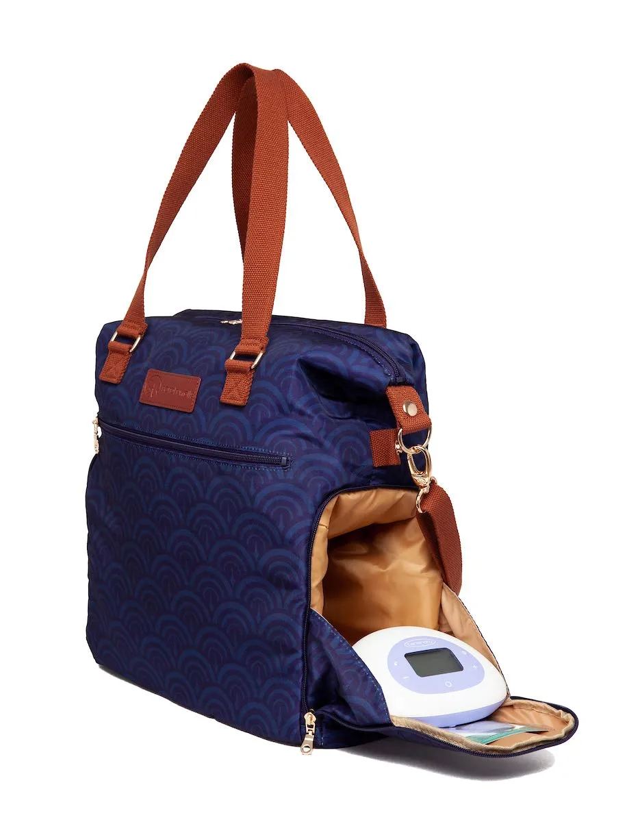 Sarah Wells Lizzy Breast Pump Bag - Compatible with Spectra, Medela, and More - Insulated Cooler Pocket (Deco)