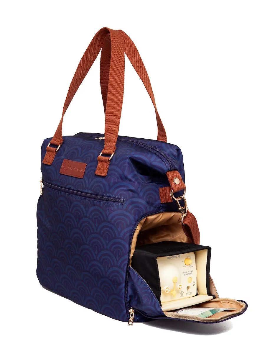 Sarah Wells Lizzy Breast Pump Bag - Compatible with Spectra, Medela, and More - Insulated Cooler Pocket (Deco)
