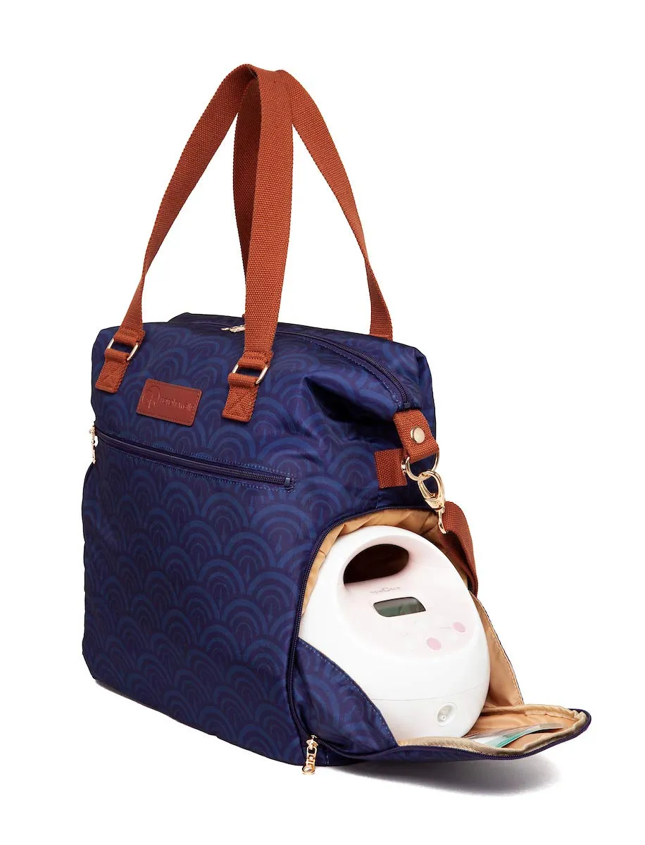 Sarah Wells Lizzy Breast Pump Bag - Compatible with Spectra, Medela, and More - Insulated Cooler Pocket (Deco)