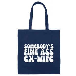 Sarcastic Bag Gift For Wifes Funny Divorce Statement Navy Black Multicolor Canvas Tote Bag