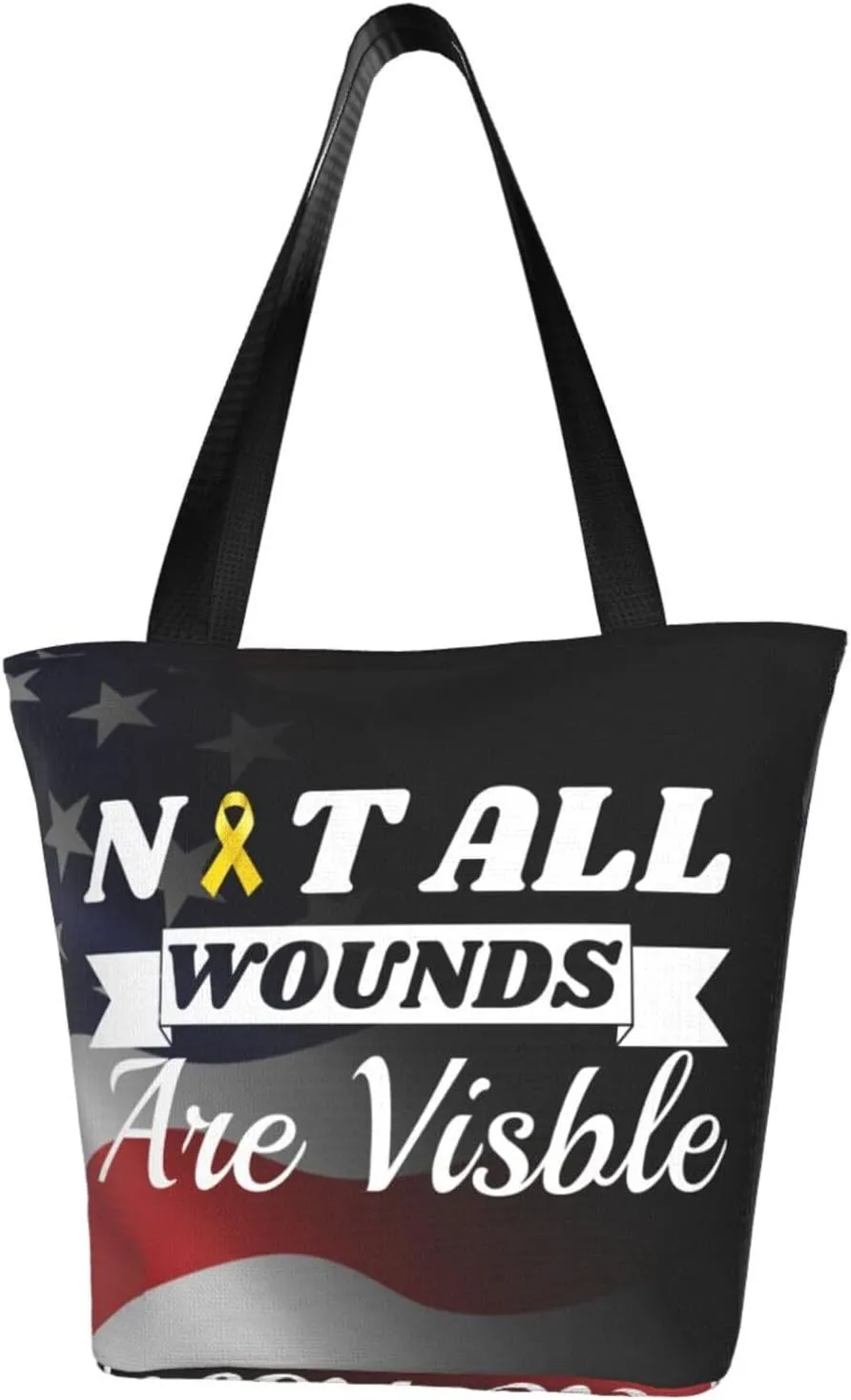 Sarcoma Cancer Awareness Not All Wounds Are Visble Fashion Shoulder Bag Large Capacity For Man Or Woman