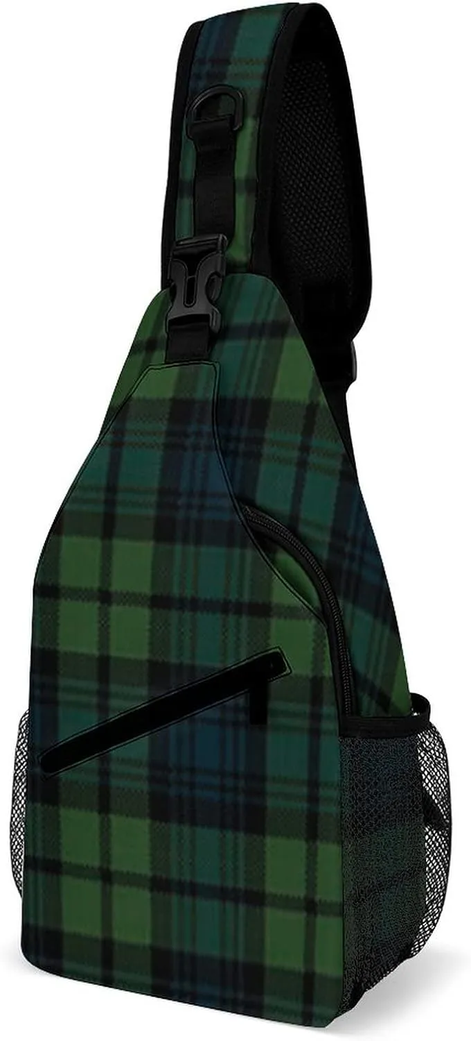 Scottish Tartan Plaid Sling Backpack Print Shoulder Chest Bag Crossbody Bag Travel Daypack for Women Men