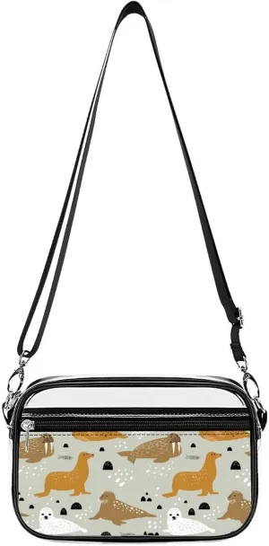 Seal and Walrus Clear Purse Stadium Crossbody Bags for Women and Men Adjustable Shoulder Handbags