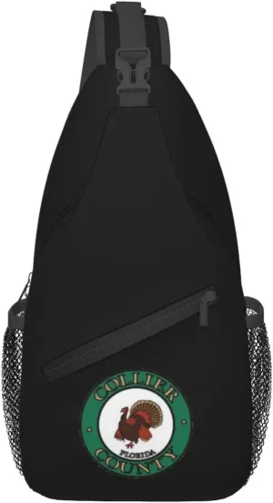 Seal Of Collier County, Florida Crossbody Bags For Women Men Chest Backpack Gym Shoulder Bag Travel Outdoor Sports Casual Crossbody Bags