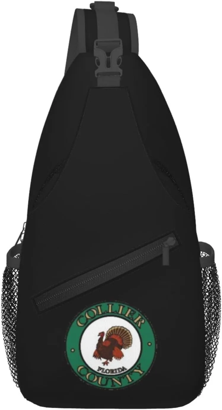 Seal Of Collier County, Florida Crossbody Bags For Women Men Chest Backpack Gym Shoulder Bag Travel Outdoor Sports Casual Crossbody Bags