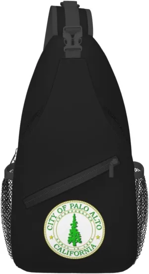 Seal Of Palo Alto, California Crossbody Bags For Women Men Chest Backpack Gym Shoulder Bag Travel Outdoor Sports Casual Crossbody Bags