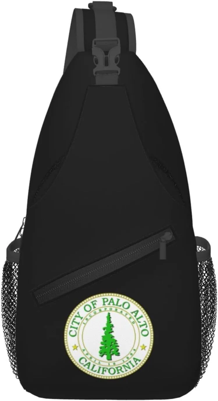 Seal Of Palo Alto, California Crossbody Bags For Women Men Chest Backpack Gym Shoulder Bag Travel Outdoor Sports Casual Crossbody Bags