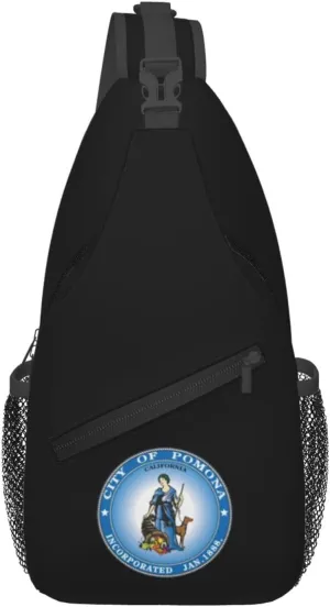 Seal Of Pomona, California Crossbody Bags For Women Men Chest Backpack Gym Shoulder Bag Travel Outdoor Sports Casual Crossbody Bags
