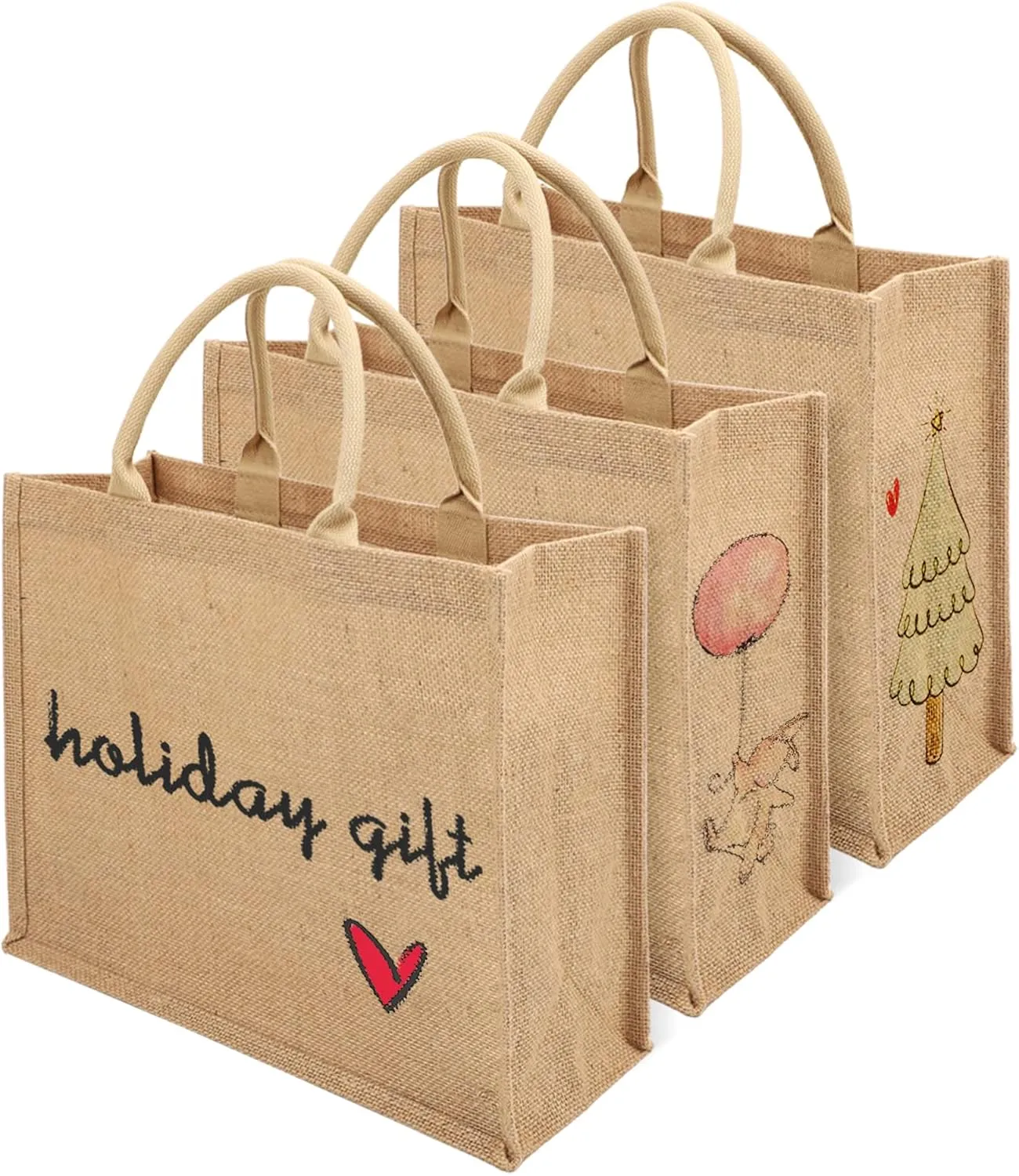 Segarty Tote Bags, 12 Pack Large Burlap Reusable Jute Canvas Gift Favors Bag with handles Blank Tote Bulk for Bridesmaid Wedding, Women Market Grocery Shopping, Bachelorette Party, Beach Trip, DIY