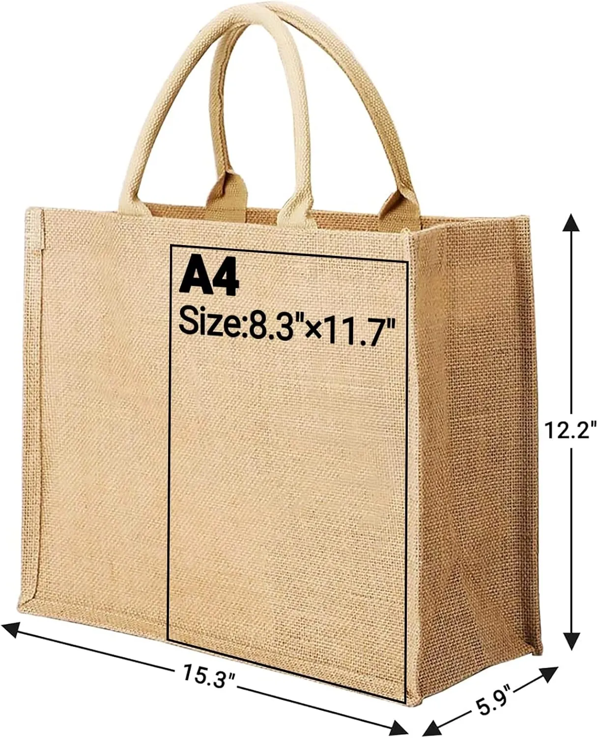 Segarty Tote Bags, 12 Pack Large Burlap Reusable Jute Canvas Gift Favors Bag with handles Blank Tote Bulk for Bridesmaid Wedding, Women Market Grocery Shopping, Bachelorette Party, Beach Trip, DIY