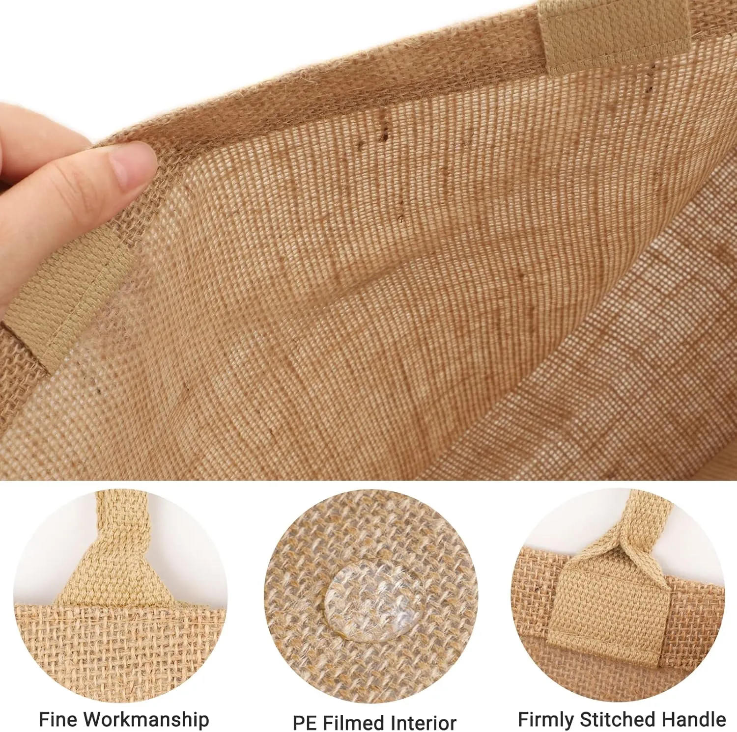 Segarty Tote Bags, 12 Pack Large Burlap Reusable Jute Canvas Gift Favors Bag with handles Blank Tote Bulk for Bridesmaid Wedding, Women Market Grocery Shopping, Bachelorette Party, Beach Trip, DIY