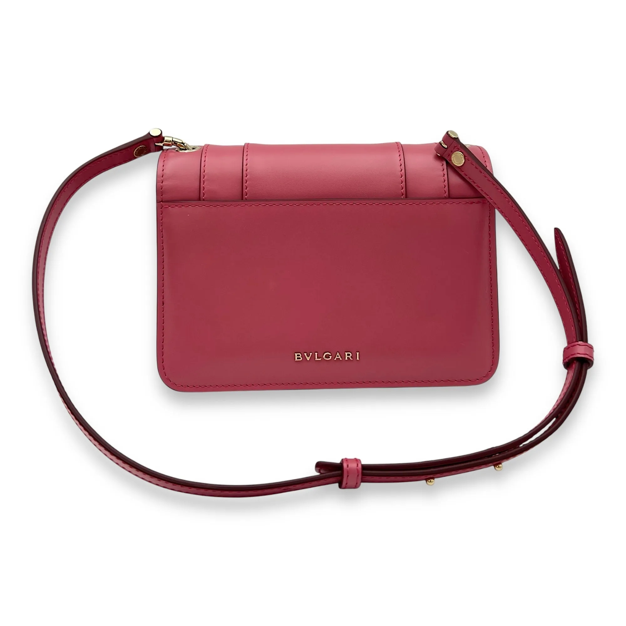 Serpenti Forever Crossbody Bag Pink in Calfskin, Gold hardware