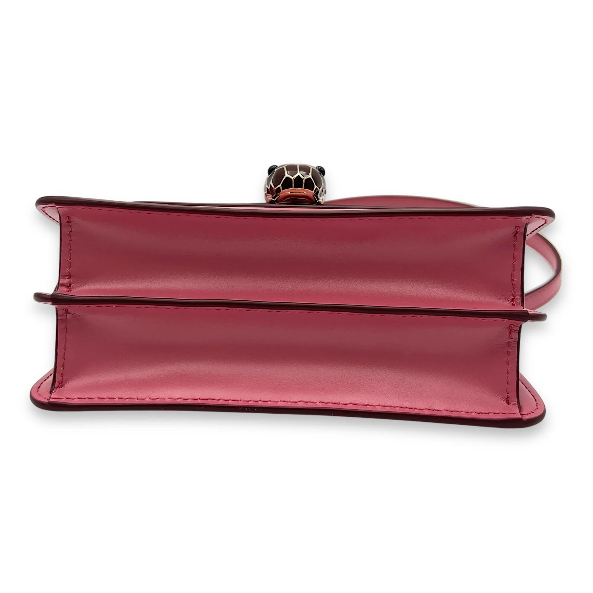 Serpenti Forever Crossbody Bag Pink in Calfskin, Gold hardware