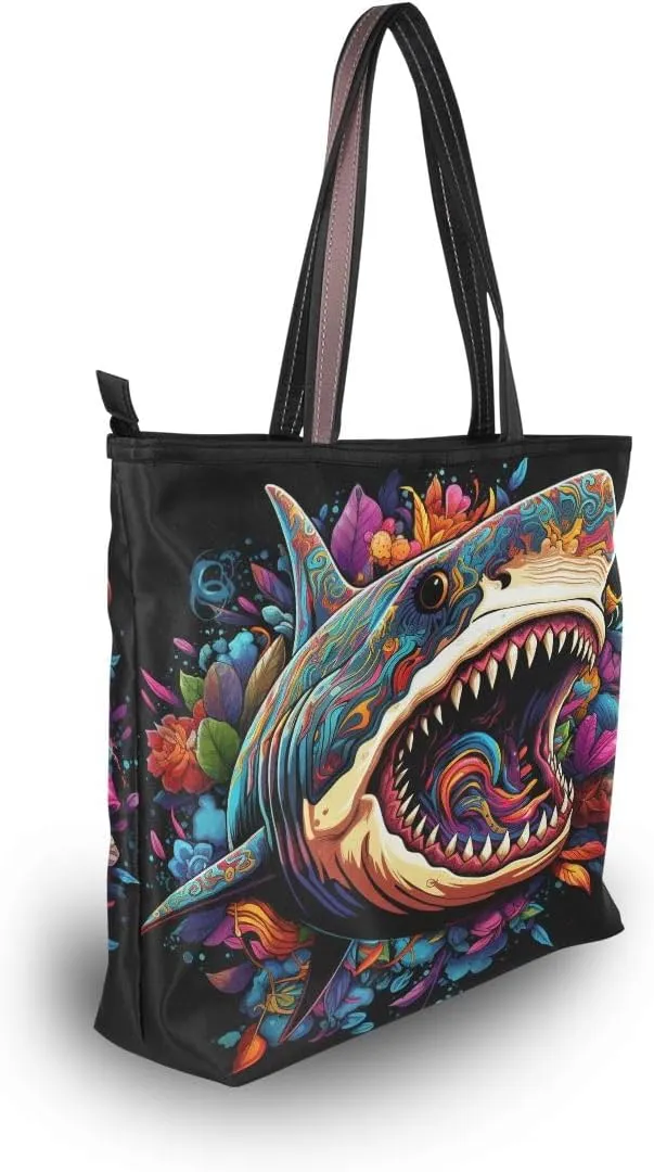 Shark Roar Shoulder Bags Large Handle Ladies Handbag