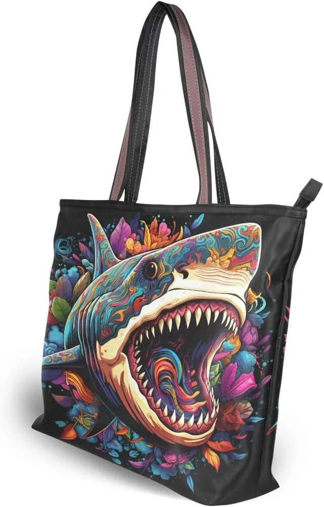 Shark Roar Shoulder Bags Large Handle Ladies Handbag