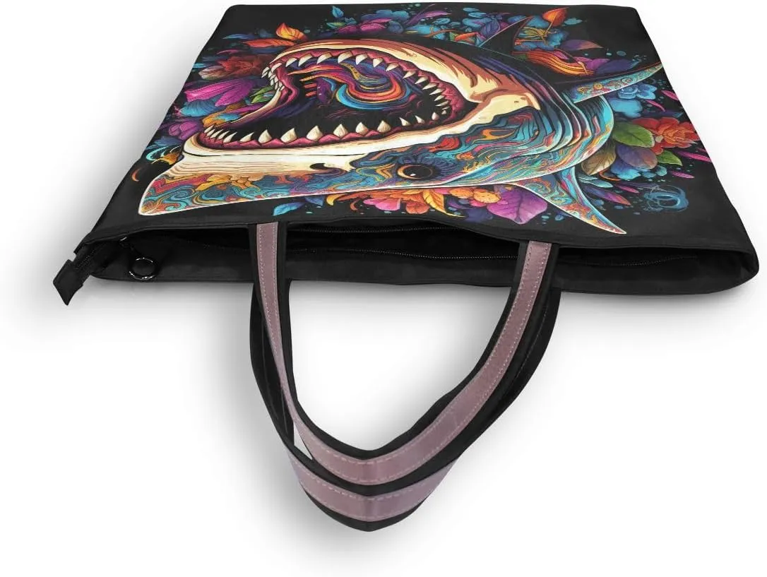 Shark Roar Shoulder Bags Large Handle Ladies Handbag