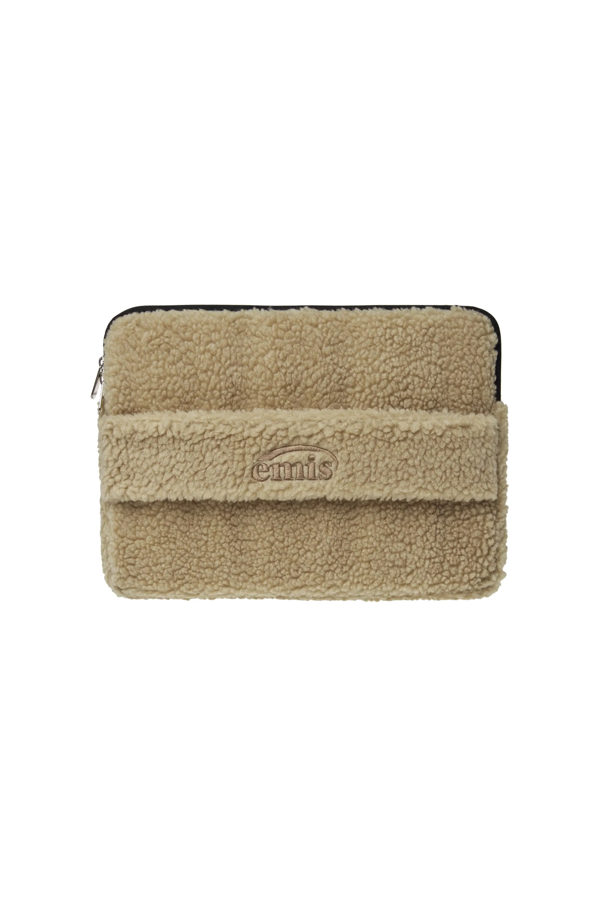 SHEARLING LAPTOP POUCH-BEIGE