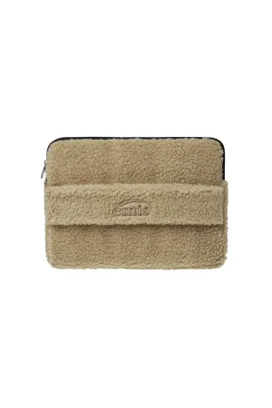 SHEARLING LAPTOP POUCH-BEIGE