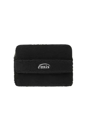 SHEARLING LAPTOP POUCH-BLACK