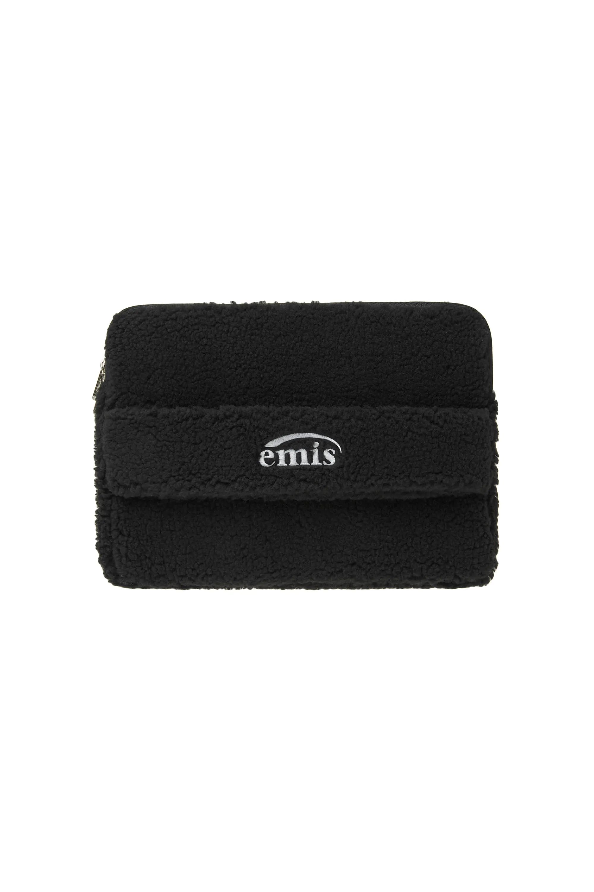 SHEARLING LAPTOP POUCH-BLACK