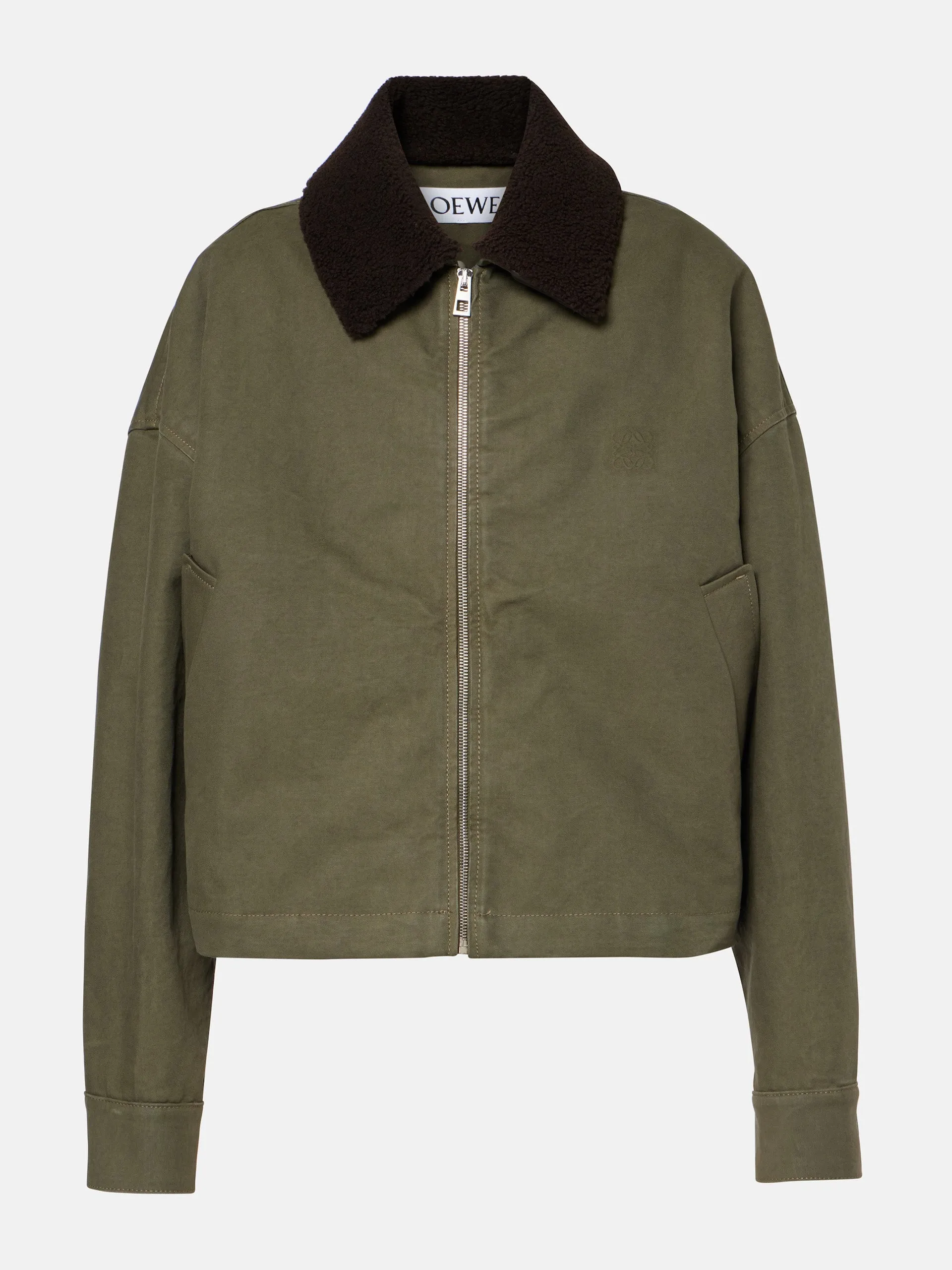 Shearling-trimmed cotton twill blouson