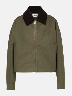 Shearling-trimmed cotton twill blouson