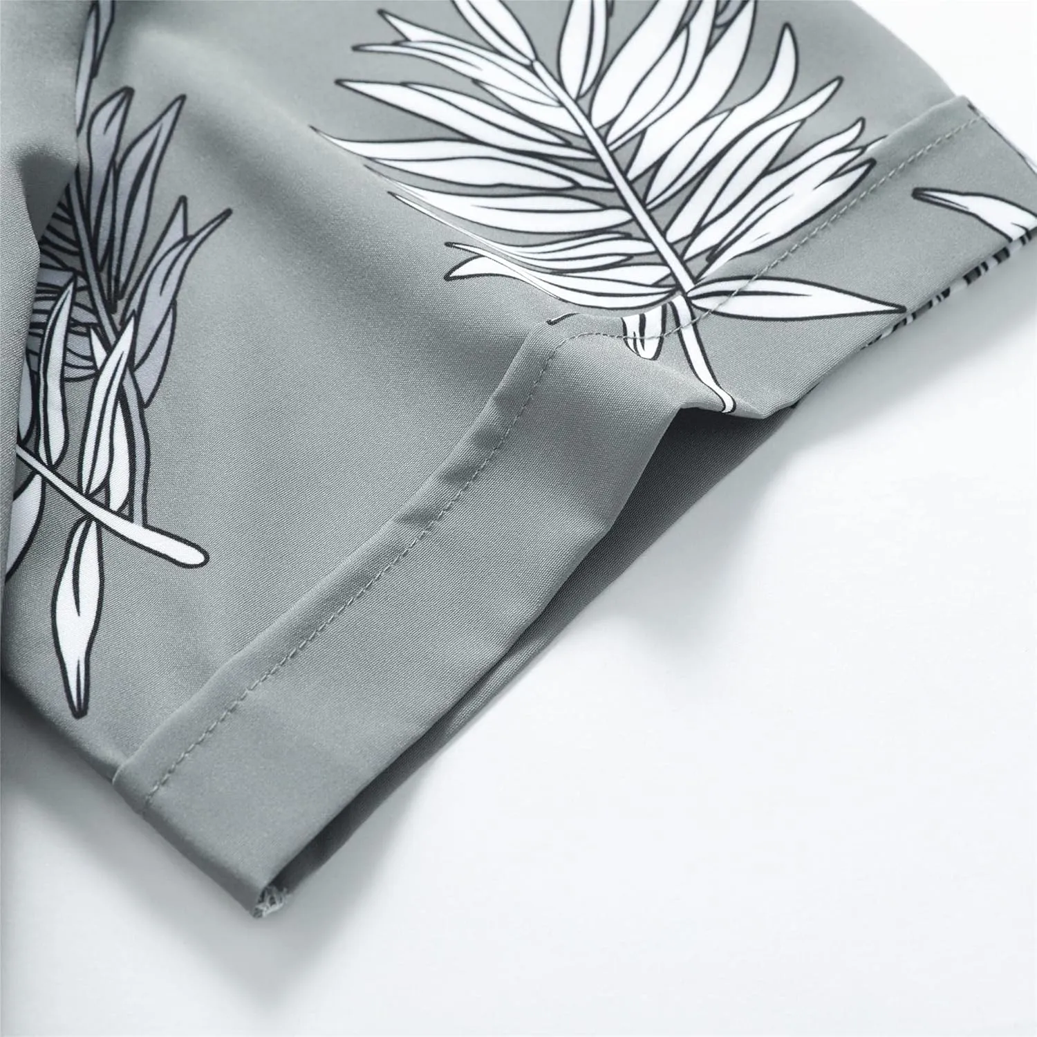 SheLucki Hawaiian Shirt for Men, Unisex Summer Beach Casual Short Sleeve Button Down Shirts, Printed Palmshadow Clothing