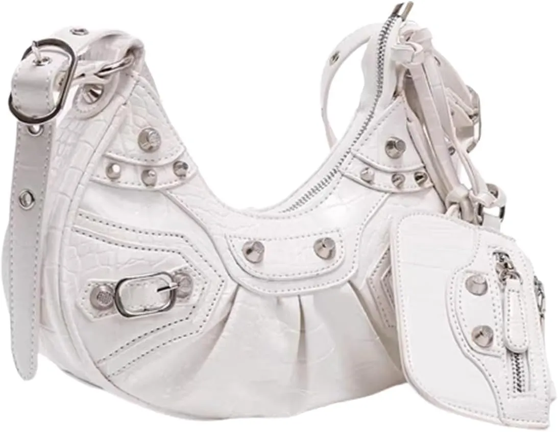 Shoulder Bag for Women Leather Hobo Bag Adjustable Strap Y2K Purse for Women Crossbody Bags Small Punk Purse