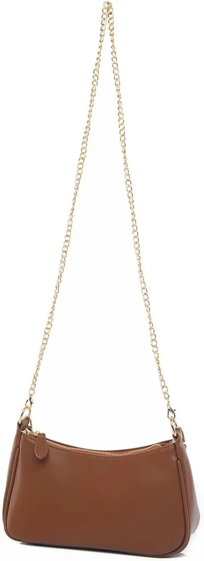 Shoulder Bag for Women with 2 Removable Straps and Zipper Closure Crossbody Bags Clutch Tote HandBags Purses