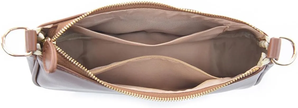 Shoulder Bag for Women with 2 Removable Straps and Zipper Closure Crossbody Bags Clutch Tote HandBags Purses