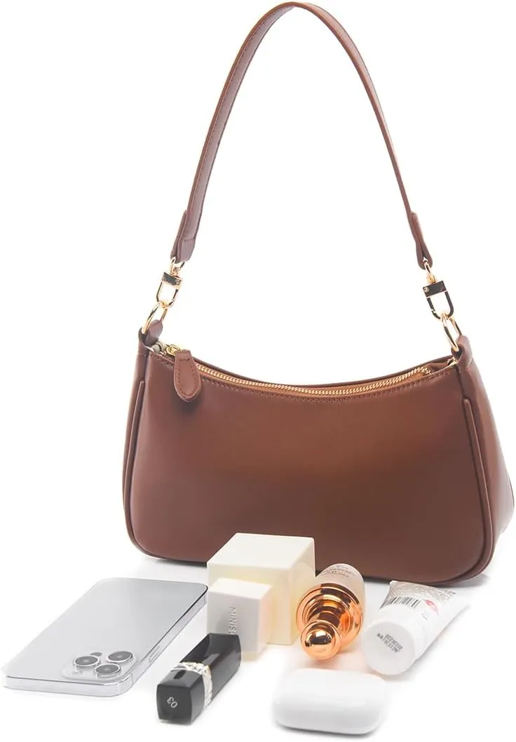 Shoulder Bag for Women with 2 Removable Straps and Zipper Closure Crossbody Bags Clutch Tote HandBags Purses