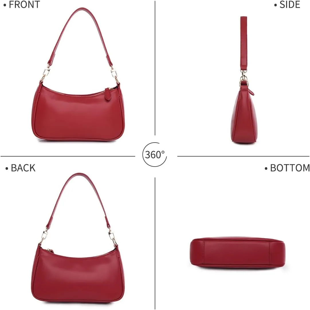 Shoulder Bag for Women with 2 Removable Straps and Zipper Closure Crossbody Bags Clutch Tote HandBags Purses