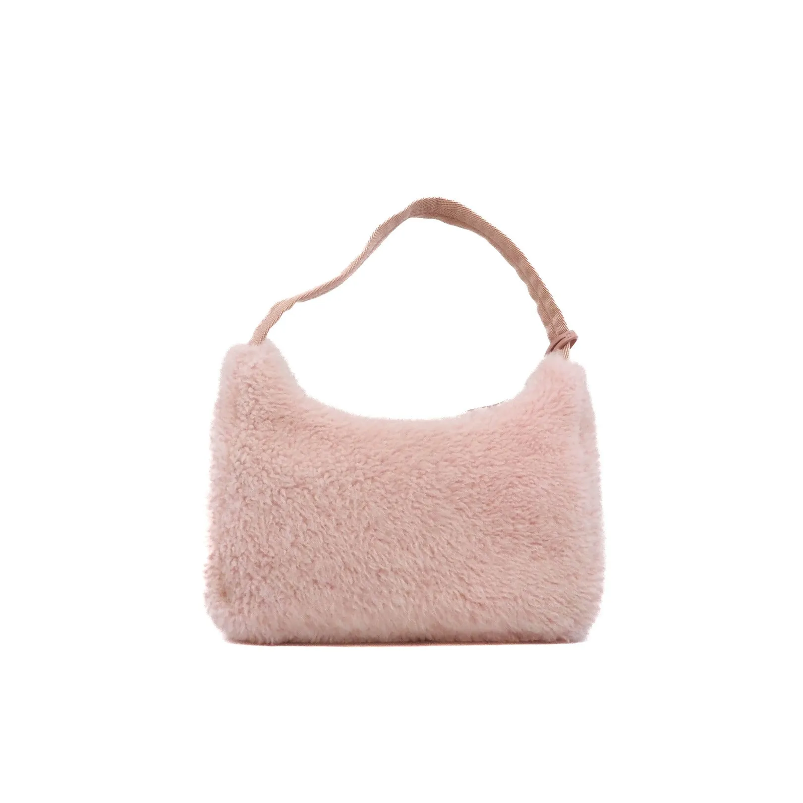shoulder bag pink fur