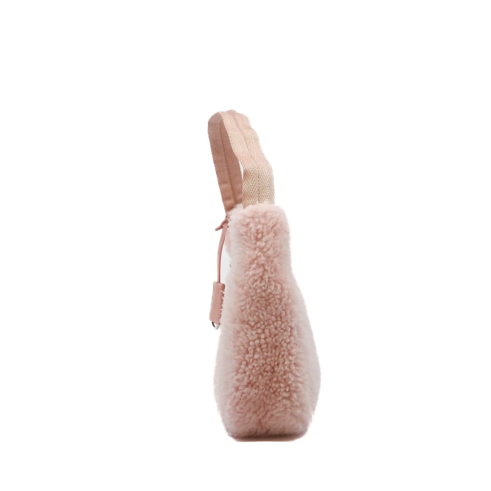 shoulder bag pink fur
